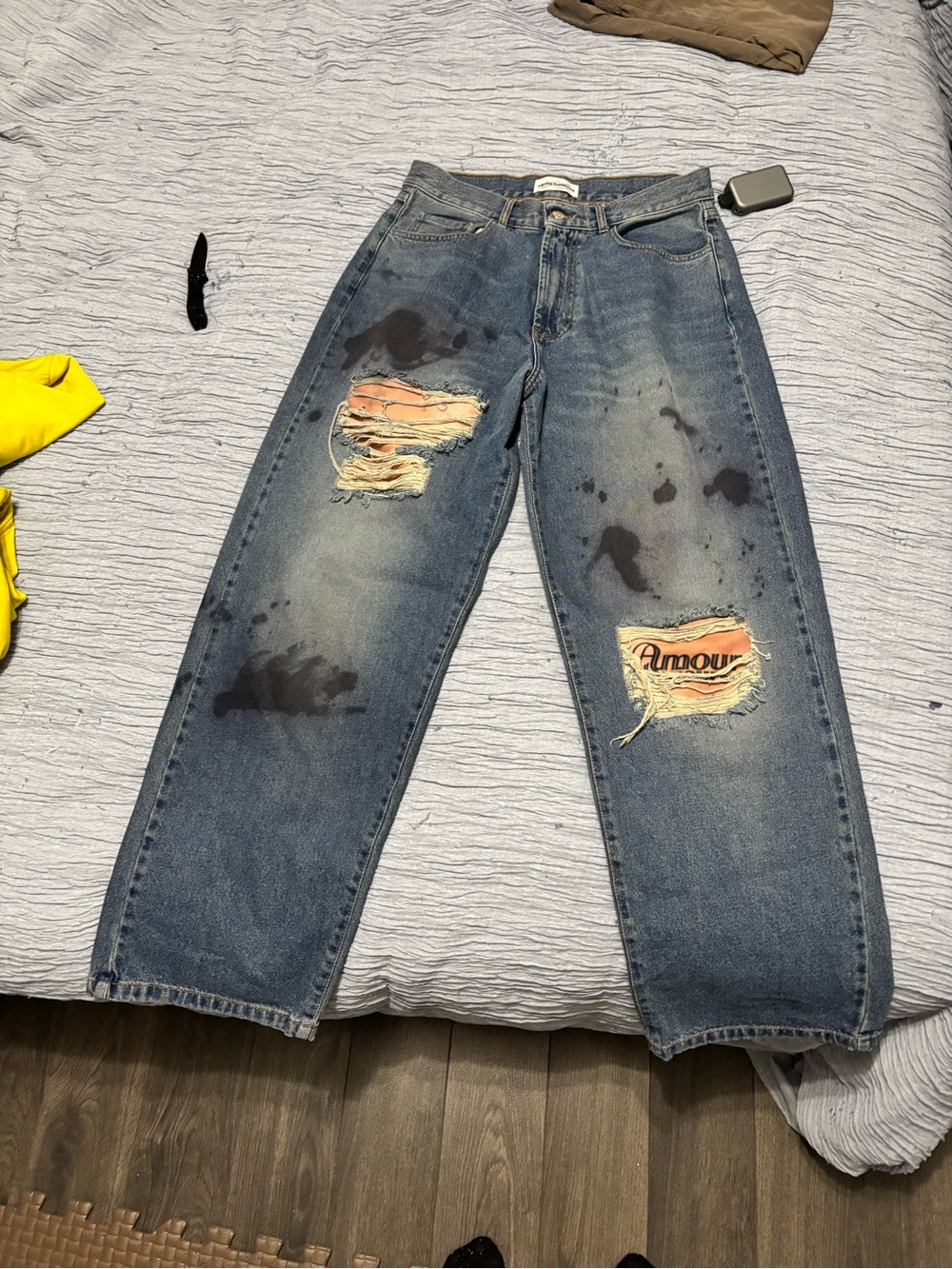 Relaxed Fit Distressed Blue Men’s Jeans